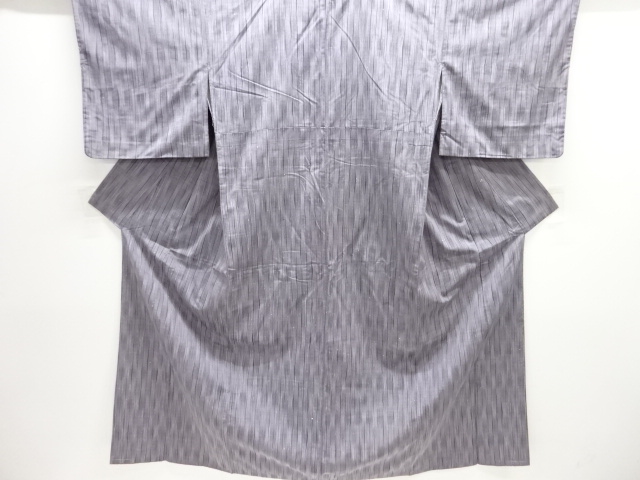 JAPANESE KIMONO / ANTIQUE KIMONO / SILK / TSUMUGI / WOVEN WAVY STRIPE